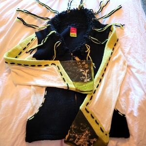 Save The Queen Black and Green Cardigan